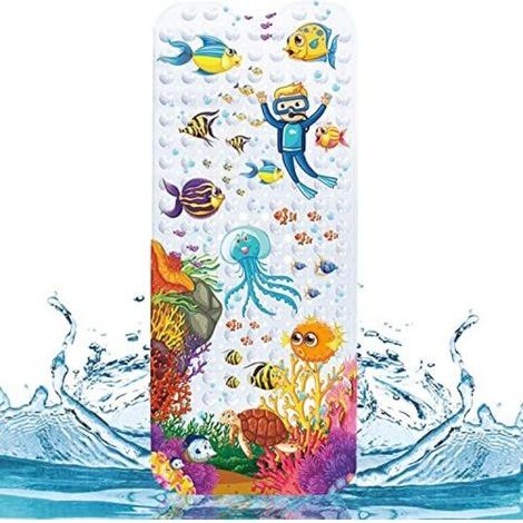 Tappetino da bagno antiscivolo, 100 x 40 cm, tappetino doccia con ventose, tappetino da bagno antiscivolo con 200 ventose, ideale per gli anziani (1/4)