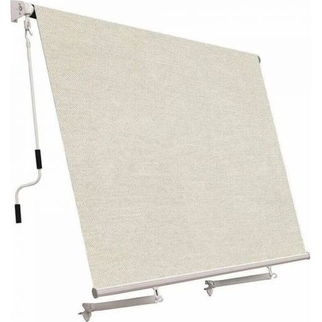 Tenda da Sole a Caduta 300X250CM da Balcone Senza Cassone con Mantovana e Asta  Beige (1/2)
