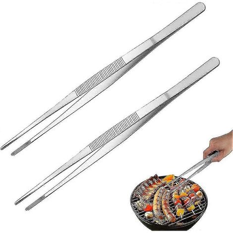 Ensemble de 2 pinces de cuisine en acier inoxydable de qualité alimentaire de 30 cm, pinces à viande avec surface antidérapante, pinces multifonctions pour grillades, pinces pour la cuisine (1/4)