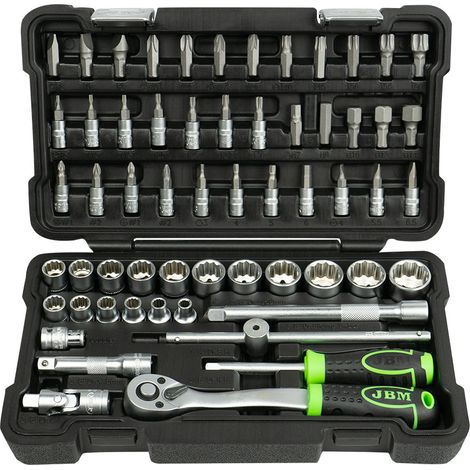 JBM54168 mallette à outils de 59 pièces avec douilles à 12 tranchants zinguées de 3/8 po