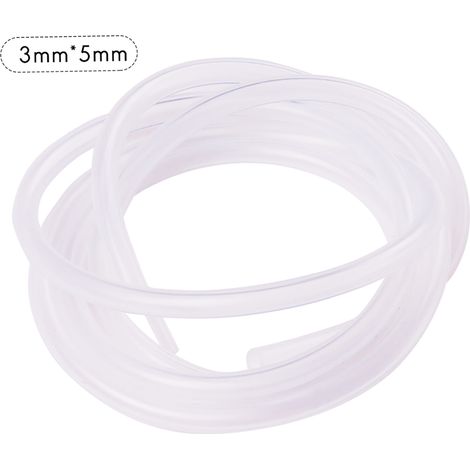 Tube en silicone transparent de qualité alimentaire, tuyau flexible pour pompe doseuse, aquarium péristaltique, laboratoire d'analyse chimique, eau liquide, 1 m de long, 3 mm x 5 mm (1/5)