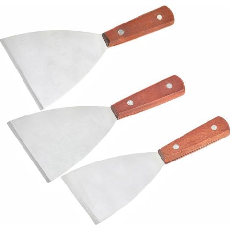 Spatule Cuisine Anglées, Raclette, Inoxydable, Plancha, Pizza, Barbecue - Accessoire Plancha (1/5)