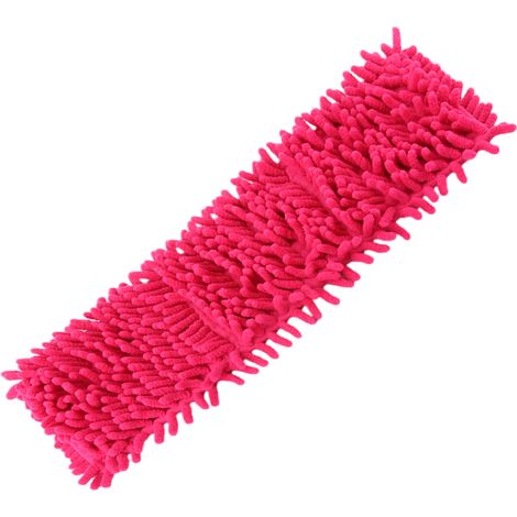 Tête De Serpillière En Chenille - Remplacement Pour Balai Plat - Nettoyage Sols Durs - 1 Pièce Rouge (1/5)