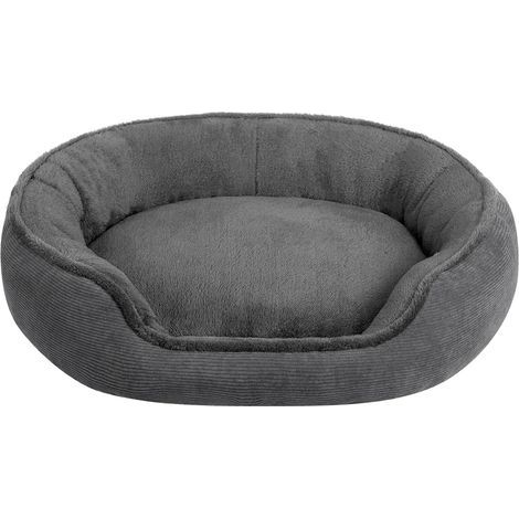 Katzen- und Hundebett, weiches Plüschkissen, atmungsaktiv, dunkelgrau, für Haustiere unter 15 kg (1/5)