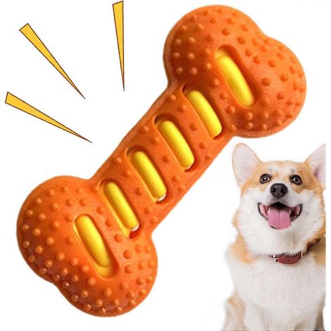 Jouets à mâcher pour chiens - Jouets de dentition en forme d'os - Accessoires pour animaux de compagnie pour lutter contre l'ennui, se divertir et jouer à l'intérieur comme à l'extérieur (1/5)