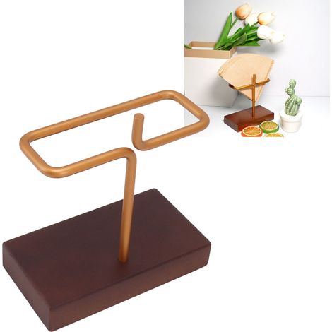 V60 Filterkaffeefilterhalter, handgefertigter Massivholzrahmen, Holzsockel, fächerförmiger Walnussständer. (1/5)