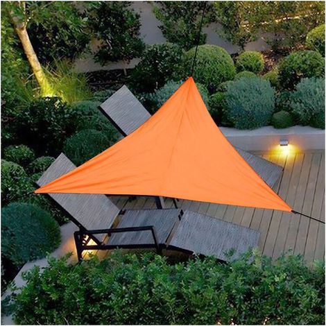 Waterproof Triangle Sun Shade Sail 98% UV Block Sun Protection with Free Rope for Outdoor Garden Patio Party - 3 x 3 x 3m - Orange (1/4)