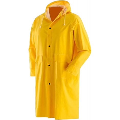 IMPERMEABILE LAVORO PVC PESANTE GIACCA GIALLO TG.L MAURER