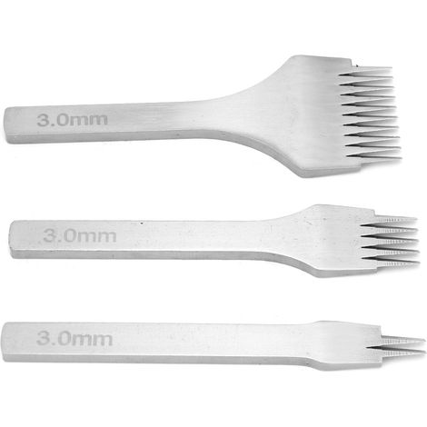 Lot de 3 poinçons à main en cuir Pro Stitch 2,7/3,0/3,38/3,85 mm, outil de perçage pour cuir (3,0 mm) (1/5)