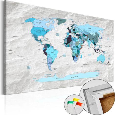 Tableau en Liège "Carte du Monde - Blue Pilgrimages" 40 x 60 cm (1/2)