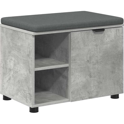 Maison Exclusive - Flurbank mit Kissen mit Regal mit Tür Betongra
