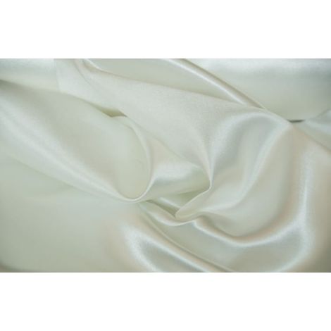 Tessuto in raso liscio color crema ecru, 150 cm