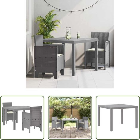 Garten Stühle - Garten Essgruppe 3 pcs Hellgrau Polypropylen (1/5)