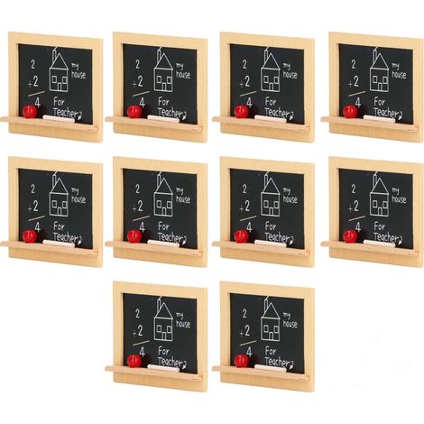 Lot de 10 tableaux noirs miniatures pour maison de poupée, en bois robuste à la texture détaillée, largement utilisés, à l'échelle 1:12 ou 1:6. (1/5)