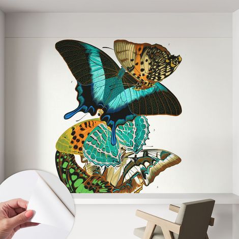 Papier peint autocollant adhésif avec imprimé motifs uniques apparence moderne Papillons colorés 152x104 cm (1/5)
