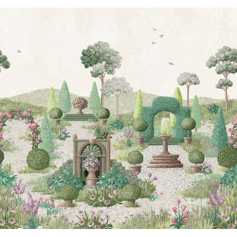 Laura Ashley Naunton Folly Fototapete Grun 300x280cm (1/3)