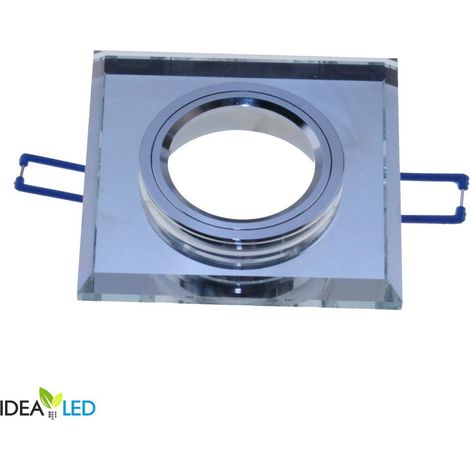 Faretto incasso quadrato bianco specchio IP20 GU10 Provero (1/2)