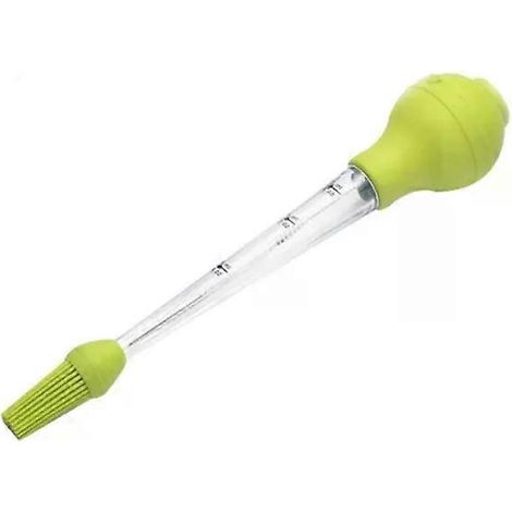 Pompe à assaisonnement en silicone pour dinde - Tube égouttoir avec brosse de nettoyage, vert (1/2)