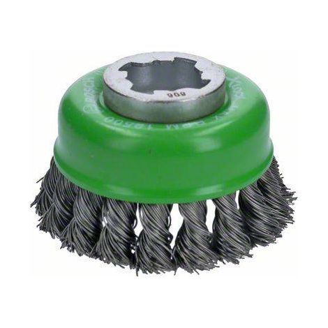 BOSCH Brosse boisseau à fils torsadés X-LOCK 75mm - Heavy for Inox