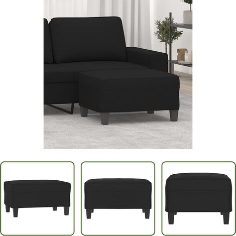 Mikrofaser - Fußhocker Schwarz 70x55x41 cm Mikrofasergewebe (1/5)