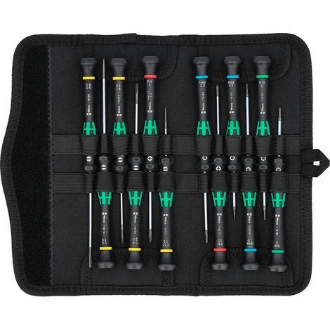 Set di cacciaviti per meccanica di precisione K Micro-Set/12 SB1 12 pezzi, a taglio/PH/6-KT./TX®