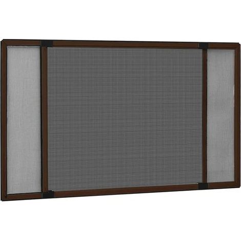 Moustiquaire rétractable pour fenêtre, marron (75-143) x 50 cm (1/5)