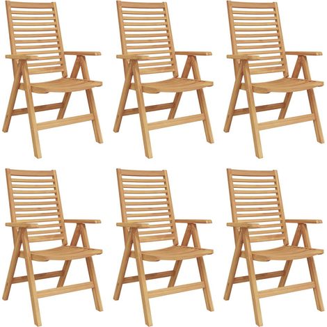 Stuhl 6 pcs Braun 64,5 x 52 x 108 cm Massivholz Teak (1/5)