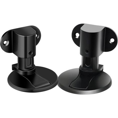 Juego de 2 topes magnéticos para puertas, de aleación de zinc, con cinta adhesiva de doble cara o tornillos de fijación, color negro mate.
