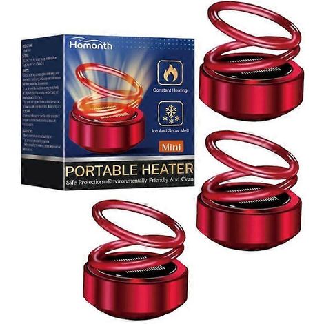 Lot de 3 mini-chauffages cinétiques portables à double anneau rotatif automatique, mini-chauffage solaire cinétique (1/5)