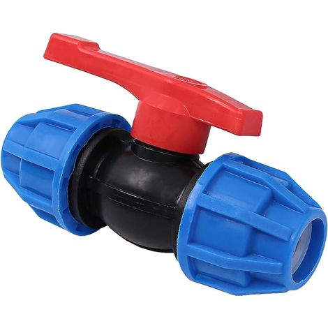 Robinet à boisseau sphérique à connexion rapide en plastique 32 (poignée en fer, noyau en acier) raccords de tuyauterie 32 mm à 32 mm adaptés aux tuyaux PPR, PE, PVC et autres, accessoires d'arrosage (1/5)