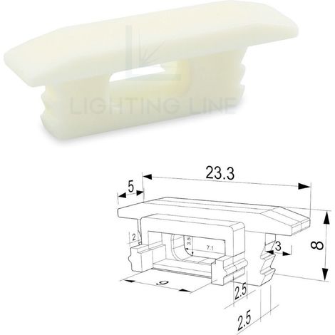 TAPPO BIANCO PER PROFILO LED A INCASSO CON FORO PASSACAVO LEDPOINT (1/2)