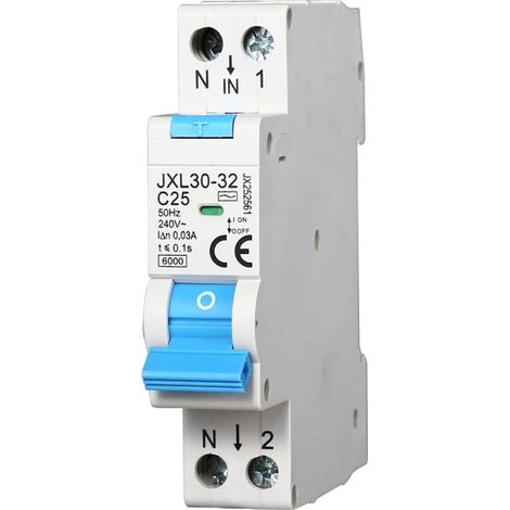 gloca Differenzial-Leistungsschalter 1P+N 25A 30mA 220V 6KA 1 Modul DIN C25
