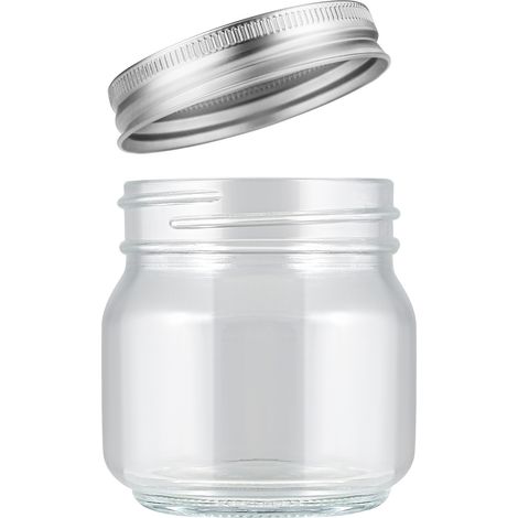 250ml/8oz 24 Pack Glass Mason Jars with Airtight Lids, Round Mouth Canning Jars, Clear Glass Jam Jars for Overnight Oats, Pickling, Food Storage, DIY Projects