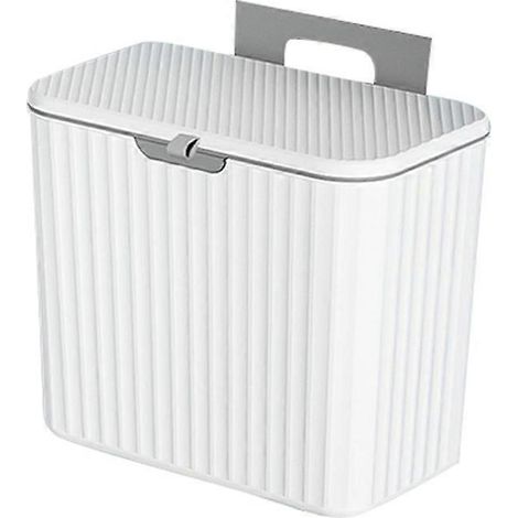 Poubelle de cuisine murale grande capacité avec couvercle, 7 L, idéale pour la salle de bain ou les placards. (1/5)