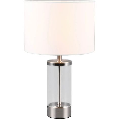 Lampe table verre argent blanc abat-jour E14 Grazia RL (1/5)