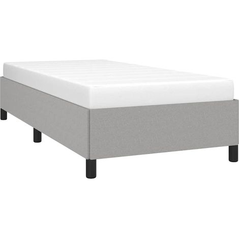 Bed Frame without Mattress Light Grey 100x203 cm Twin XL Fabric vidaXL (1/5)