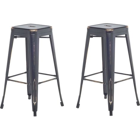 Set mit 2 Barhockern CABRILLO Metall Schwarz