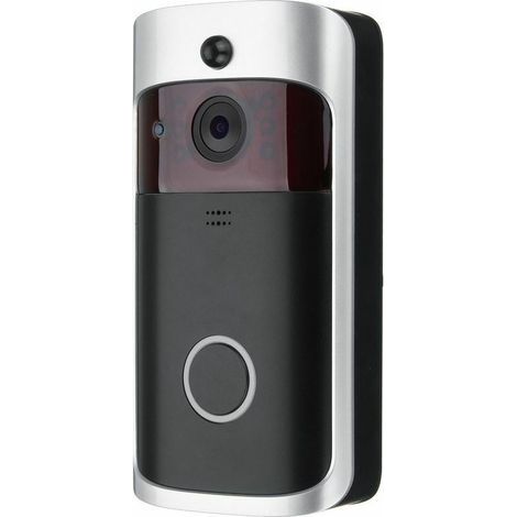 Sonnette visuelle intelligente wifi interphone vidéo haute définition sans fil sonnette neutre noir et argent standard (1/4)