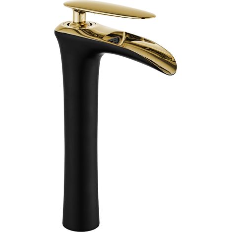 Mexen Lyra miscelatore lavabo alto, nero/oro - 745310-75 (1/2)