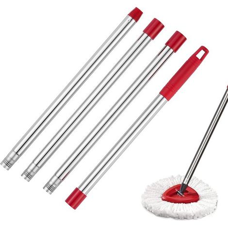 Dailygoods - Manche télescopique 1,48 m - Manche de balai en acier inoxydable - Poignée en PP - Suspension possible - Fixation par vis - Construction stable - Manche de balai (1/5)