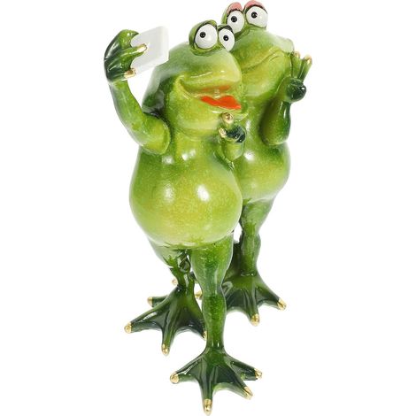 Figurine Grenouille en Résine Résistante aux Intempéries, Décoration Intérieure et Extérieure 14,8 X 10 X 21 Cm, Ornement de Jardin et Bureau pour Salon, Salle à Manger, Chambre (1/5)