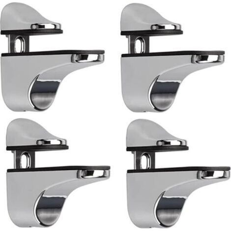 Support D'étagère en Verre Réglable, 4 Pcs Support D'étagère en Verre, Pince en Verre à Fixation Murale, Support pour Étagères en Verre, pour Tablette Verre
