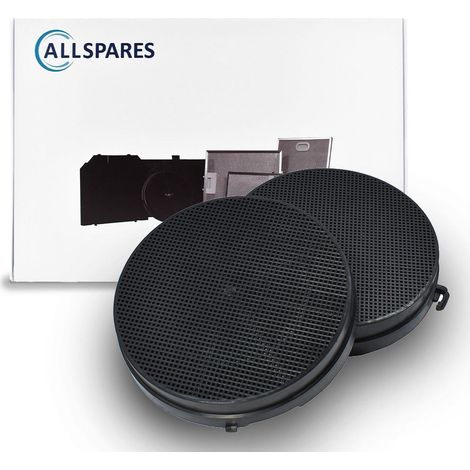 Filtro a carbone AllSpares (2 pezzi) per cappe aspiranti compatibili con Falmec n. 6 (Ø170mm)