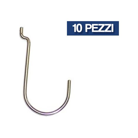 GANCIO IN FERRO PER PANNELLI FORATI GANCI DA CM 5 CONFEZIONE DA 10 PZ (18532/10) (1/2)