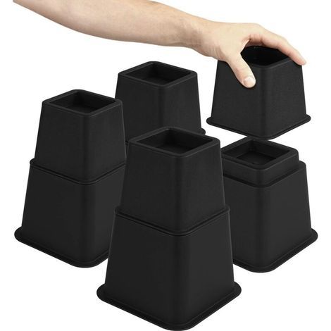 Ensemble de 8 pieds de meubles réglables, de 7,6 à 20,3 cm – Matériau plastique robuste – Charge maximale : 600 kg – Compatible avec la plupart des meubles (1/4)