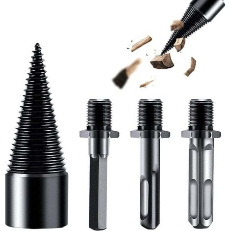 Spaccalegna - 42 mm - Vite conica - Spaccalegna - Trapano a vite con 3 impugnature - Spaccalegna per uso domestico (42 mm)