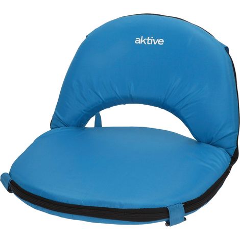 AKTIVE Sedile pieghevole multiuso blu, 41x40x33 cm, schienale regolabile in 6 posizioni, design compatto, spallacci per il trasporto, tessuto in poliestere, spiaggia, campeggio ed eventi (63127) (1/5)