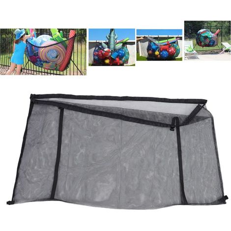 Filet de Rangement pour Jouets de Piscine avec Attaches Grande Capacité, Sac en Maille Suspendu pour Frites de Piscine, Bouées, Ballons et Jouets Gonflables (1/5)