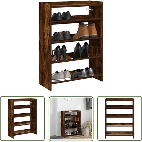 vidaXL Schuhregal Räuchereiche 60x25x81 cm Holzwerkstoff (1/5)
