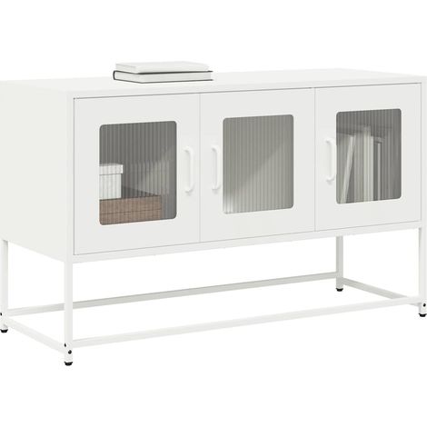 Mueble para TV acero laminado en frío blanco 100,5x39x60,5 cm vidaXL